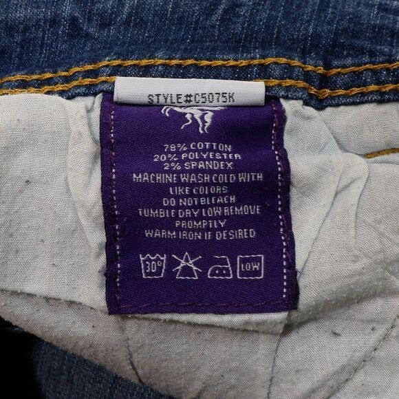 Vigoss Capri Jeans Juniors 7 Low Rise Distressed Cuffed Blue Denim Stretch 32x19 - Picture 9 of 12